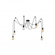 Lustra cu 6 pendule E27 model Spider, 115 cm Negru