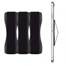 Set 3 Suporti tip inel pentru telefon, Kwmobile, Negru, Plastic, 43997.02