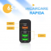 Incarcator Retea Fast Charge cu 5 Porturi, 3x USB, 2x Type-C, Compatibil iPhone, Samsung, Laptop, Negru