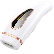 Epilator pentru epilare definitiva fara durere, tehnologie IPL, 5 trepte de intensitate, pentru femei si barbati, senzor piele, mod automat, cu afisaj, 999.999 de pulsatii,Alb
