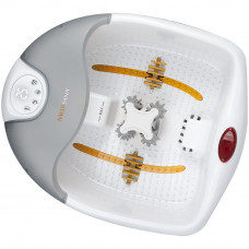 Aparat de masaj pentru picioare Medisana FS885 88378, Hidromasaj, Baie cu bule, Masaj cu lumina rosie, Functie Timer, Incalzire apa, Oprire automata, Alb/Gri