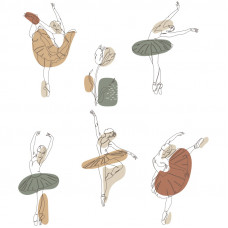 Sticker Autocolant Perete Copii, Balerine, 100x120 cm, Aida HER® Sticker Autocolant Perete Copii, Balerine, 100x120 cm, Aida HER®