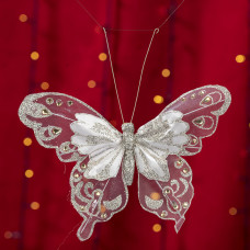Decoratiune Craciun, Fluture, 24cm, Sampanie Decoratiune Craciun, Fluture, 24cm, Sampanie