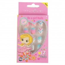 Set 12 Unghii False Pentru Copii, 70 Dungi Colorate Set 12 Unghii False Pentru Copii, 70 Dungi Colorate