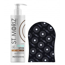 Set pentru Autobronzare Profesionala ST MORIZ cu Lotiune Fast Tan 1 Hour | 2 Hrs | 3 Hrs si Manusa, 200 ml