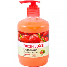 Sapun lichid cremos cu lapte de orez, extracte de capsuni si guava, Fresh Juice, 460 ml Sapun lichid cremos cu lapte de orez, extracte de capsuni si guava, Fresh Juice, 460 ml