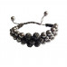 Bratara cu pietre Hematit, Charmuri si Cristale, Negru, BR77