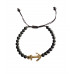 Bratara cu bile si ancora, Negru, BR64