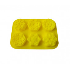 Forma din silicon pentru prajituri, Fulgi de nea, 6 cavitati, 80COF-1