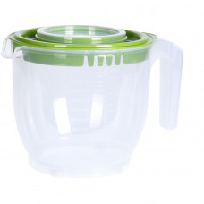 Bol mixare Excellent Houseware, plastic, 16x15 cm, transparent/verde