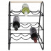 Suport 9 sticle vin Home&Styling Collection, metal, 33x29x46 cm, negru/maro Suport 9 sticle vin Home&Styling Collection, metal, 33x29x46 cm, negru/maro