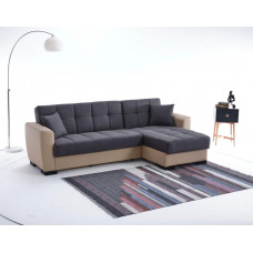 Coltar Dynamic, culoare gri / crem, 262 x 142 x 86 cm, montaj stanga / dreapta