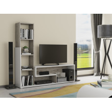 Biblioteca living Anya, 151x142 cm, PAL, alb/klondike