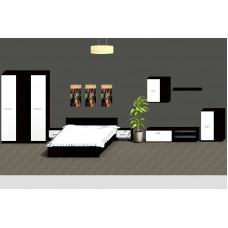 Set dormitor Luiza + living Madrid, culoare magia (wenge) / alb, cu pat standard 140 x 200 cm Set dormitor Luiza + living Madrid, culoare magia (wenge) / alb, cu pat standard 140 x 200 cm