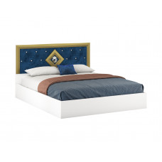 Pat tapitat Deluxe, culoare alb / albastru, 160 x 200 cm Pat tapitat Deluxe, culoare alb / albastru, 160 x 200 cm