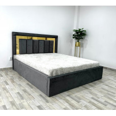 Pat tapitat Napoli, culoare gri, cu saltea superortopedica lux 160 x 200 cm Pat tapitat Napoli, culoare gri, cu saltea superortopedica lux 160 x 200 cm