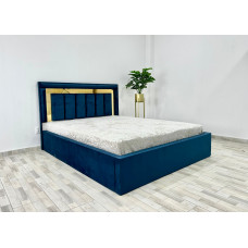 Pat tapitat Napoli, culoare albastru, cu saltea superortopedica lux 160 x 200 cm Pat tapitat Napoli, culoare albastru, cu saltea superortopedica lux 160 x 200 cm