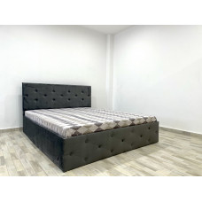 Pat tapitat Paris, culoare gri, 177 x 209 x 118 cm Pat tapitat Paris, culoare gri, 177 x 209 x 118 cm