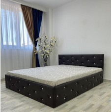 Pat tapitat Madrid, culoare wenge, 160 x 200 cm Pat tapitat Madrid, culoare wenge, 160 x 200 cm