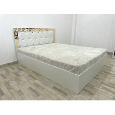 Pat tapitat Palermo, culoare alb, cu saltea superortopedica lux 160 x 200 cm Pat tapitat Palermo, culoare alb, cu saltea superortopedica lux 160 x 200 cm