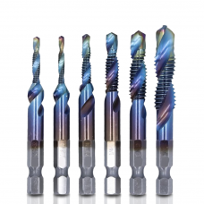 Set Profesional cu 6 piese, gaurire + filet, M3 - M10, duritate inalta (Albastru) Set Profesional cu 6 piese, gaurire + filet, M3 - M10, duritate inalta (Albastru)