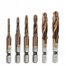 Set Profesional cu 6 piese, gaurire + filet, M3 - M10, extra duritate (Cobalt) Set Profesional cu 6 piese, gaurire + filet, M3 - M10, extra duritate (Cobalt)