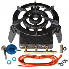 Pachet pirostrie 3 robineti, 2 arzatoare, fonta, camping, arzator gaz, gpl, Totokita®