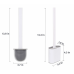 Perie de silicon pentru toaleta cu suport din plastic,aspect modern,YKM1,Alb