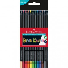 Creioane colorate triunghiulare cutie carton 12 culori Black Edition Faber Castell Creioane colorate triunghiulare cutie carton 12 culori Black Edition Faber Castell