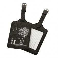 Set 2 Etichete pentru bagaje, Kwmobile, Negru/Alb, Textil, 58507.01