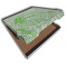 Set 100 cutii de carton, pentru pizza, 330x330x35 mm, Alb, cu design verde