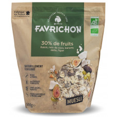 Musli fara zahar BIO traditional cu 30% continut de fructe si nuci Favrichon Musli fara zahar BIO traditional cu 30% continut de fructe si nuci Favrichon