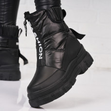 Cizme Dama Imblanite Negre din Piele Ecologica Gelila Cizme Dama Imblanite Negre din Piele Ecologica Gelila