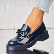 Pantofi dama casual Bleumarin din Piele Ecologica Lacuita Circe