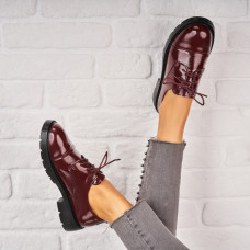 Pantofi dama casual Bordo din Piele Ecologica Lacuita Sloan Pantofi dama casual Bordo din Piele Ecologica Lacuita Sloan