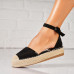 Espadrile dama Negre din Piele Ecologica Intoarsa Ishra