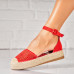 Espadrile dama Rosii din Piele Ecologica Intoarsa Ishra