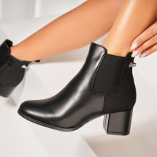 Botine dama Imblanite Negre din Piele Ecologica Briela