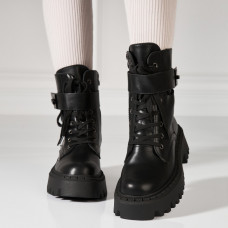 Ghete Dama Imblanite Negre din Piele Ecologica Rina Ghete Dama Imblanite Negre din Piele Ecologica Rina