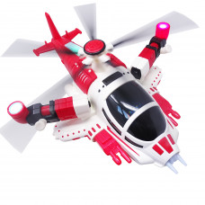 Elicopter de Lupta, Rosu, cu lumini si sunete, rotatie 360