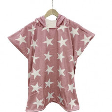 Poncho de baie pentru copii Homelevel, 1-3 ani, Roz, Bumbac organic, 54931.10.01