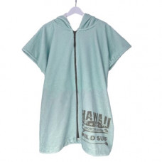 Poncho de baie pentru copii Homelevel, 1-3 ani, Verde, Bumbac organic, 54935.71.01